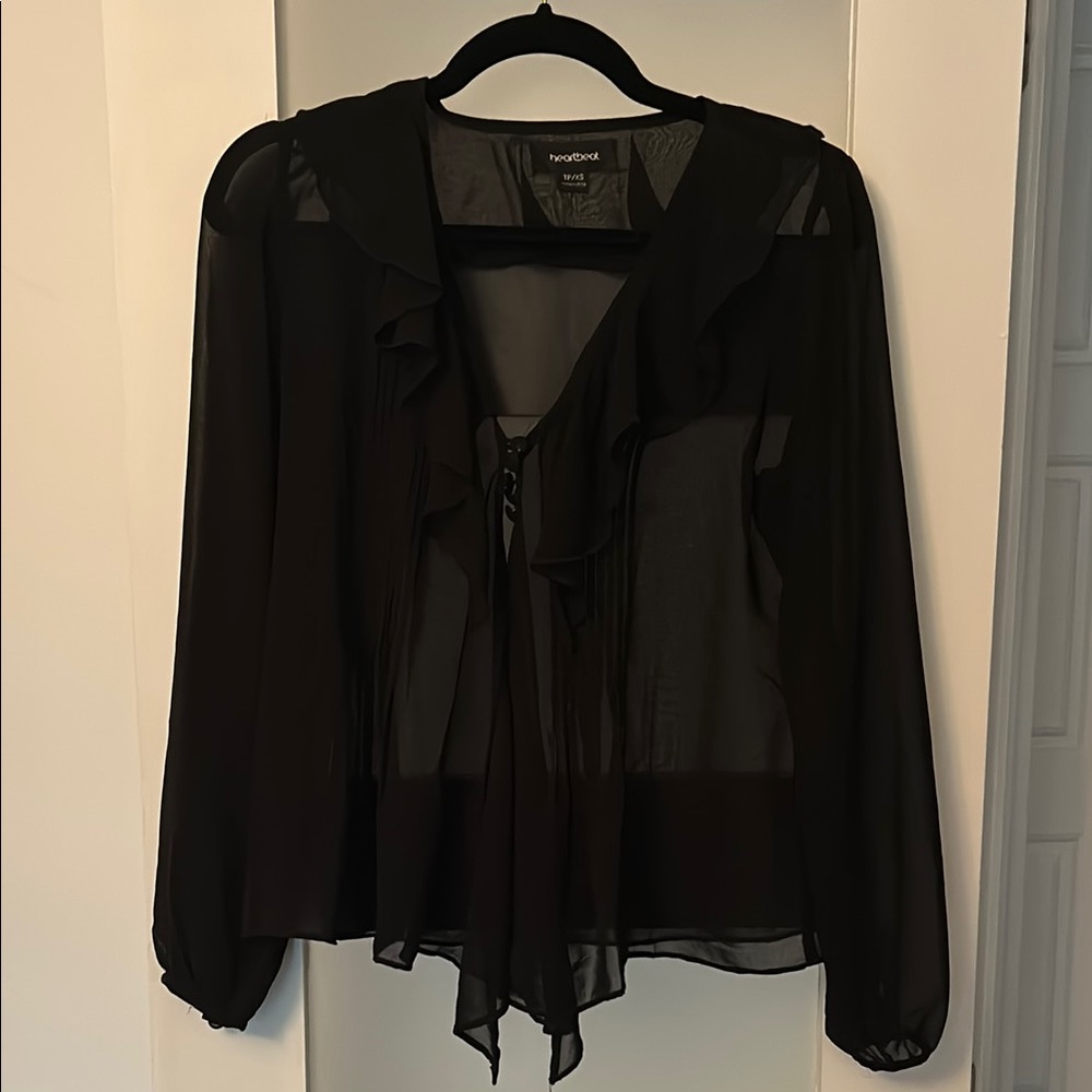 Black Sheer Blouse by HeartSoul